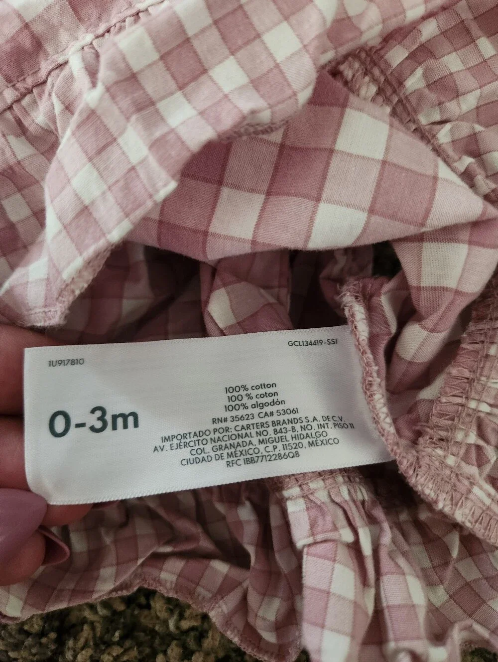 Carter's Purple Gingham Top